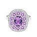 0,50 CTW Ancien Bague de mariage en améthyste avec coussin en argent 925 milgrain (52)