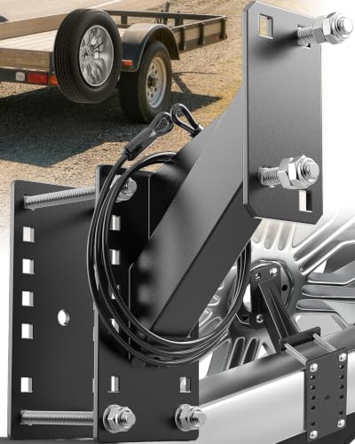 PAULINN Trailer Spare Tire Mount w/ Anti-Theft Rope, Universal Spare Tire Carrier Holder for Utility Trailer Boat, Fits 4 / 5 / 6 Lugs Wheels on 4', 4.5'', 4.75'', 5'' & 5.5'' Bolt Patterns, 150 LBS