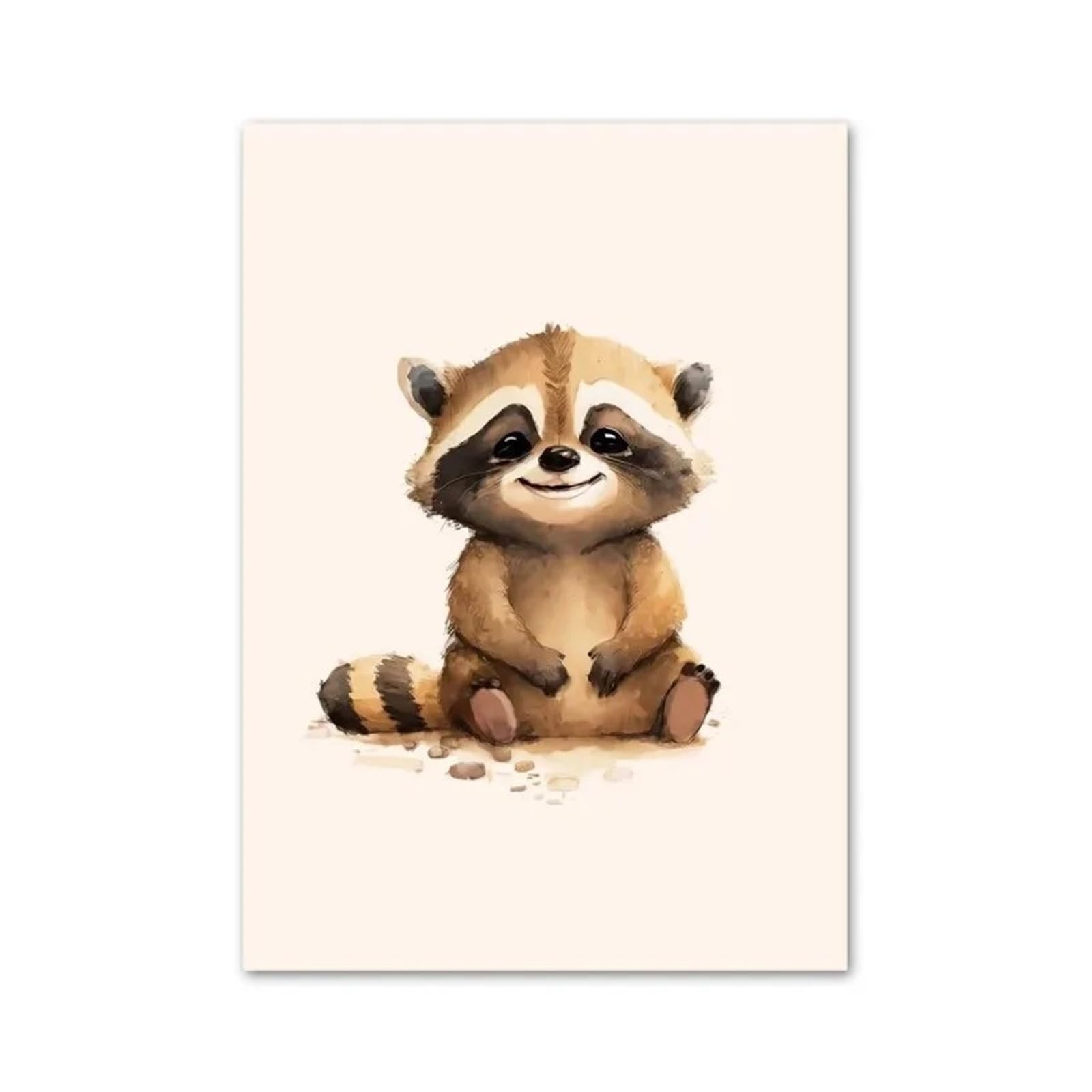 XENITE Wall Art Canvas Prints Bear Rabbit Deer Raccoon Posters Nursery Cartoon Cute Wall Art Print Picture Children Kids Room Decor(C,30x40cm)