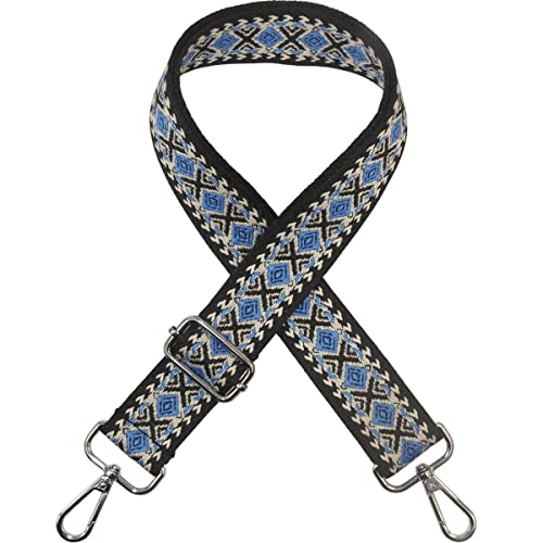 Image of Duwi Wide Handbag&Purse Strap Jacquard Woven Guitar Style Multicolor Replacement Strap Canvas Adjustable Crossbody Bag Strap
