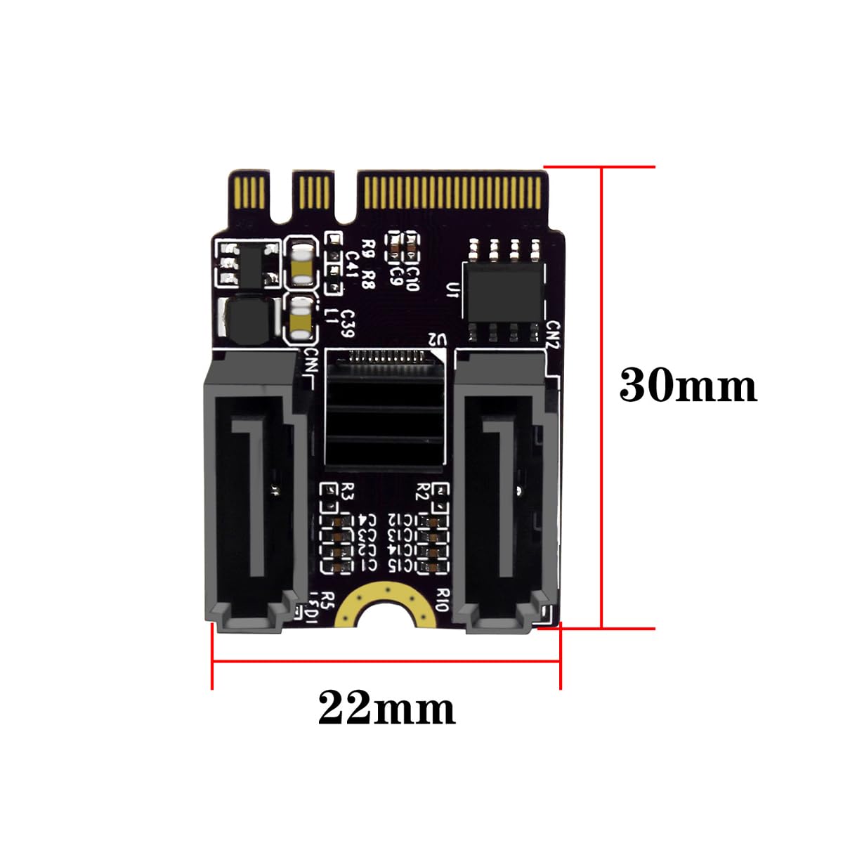 POFET NGFF Key A+E PCI Express do SATA 3.0 6 Gbit/s Dual Port Adapter Konwerter Karta rozszerzenia dysku twardego