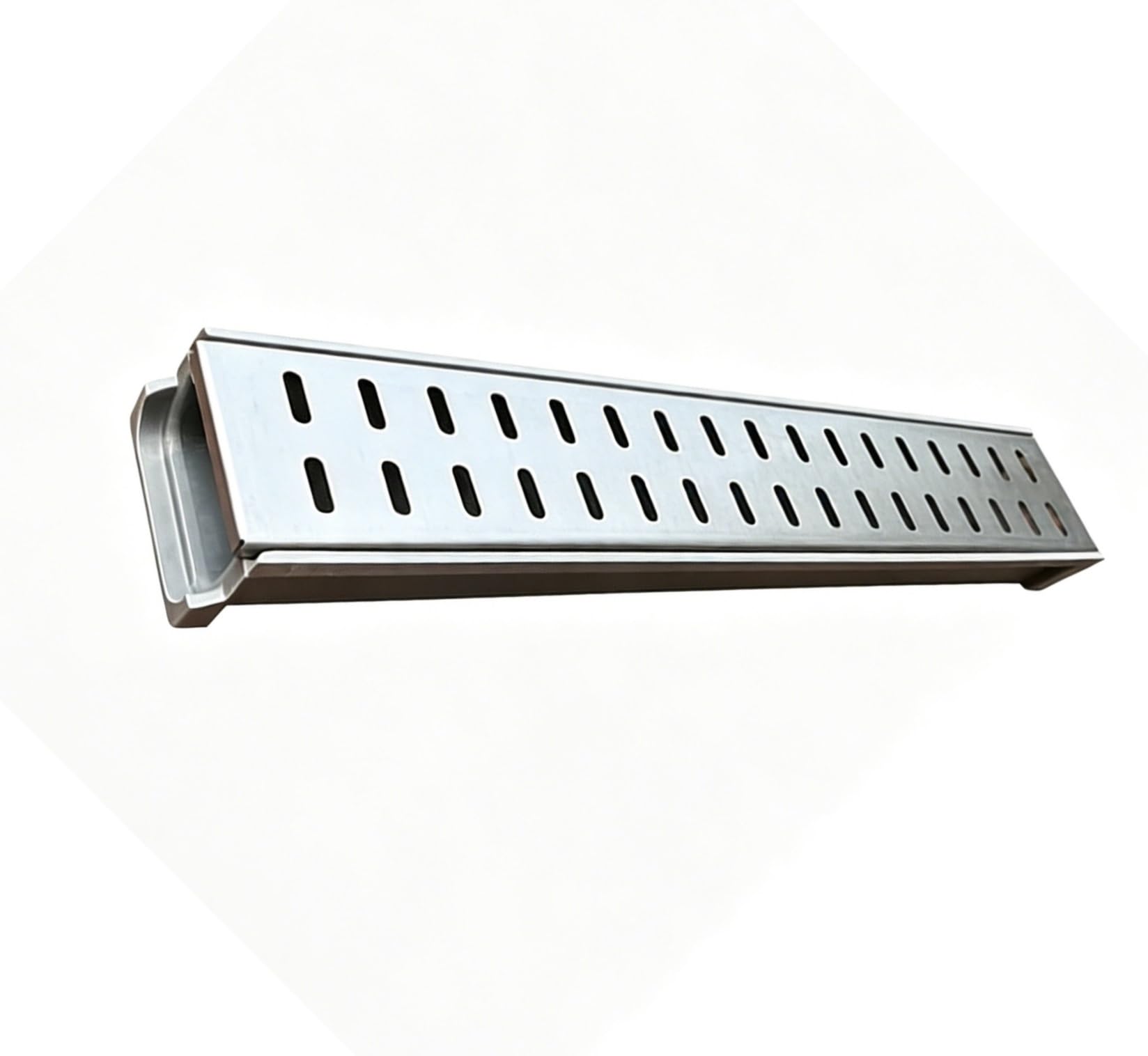 Durable Garden Drainage Grate System with Stainless Steel Cover - Trench Drain Kit for Effective Water Management(L60cmxW10cmxH4cm 6Pack)