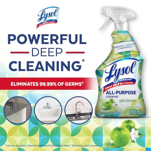 Lysol All Purpose Cleaner Trigger Spray, Green Apple Scent, 650 mL