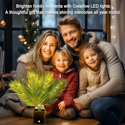 Image of Artificial Lighted Palm Tree Lamp Night Light for Womens Christmas Birthday Gifts, Twinkling Tree Light, Perfect Ideal for Ambiance Wedding Party Bedroom Bar Coffee Shop Decor Light