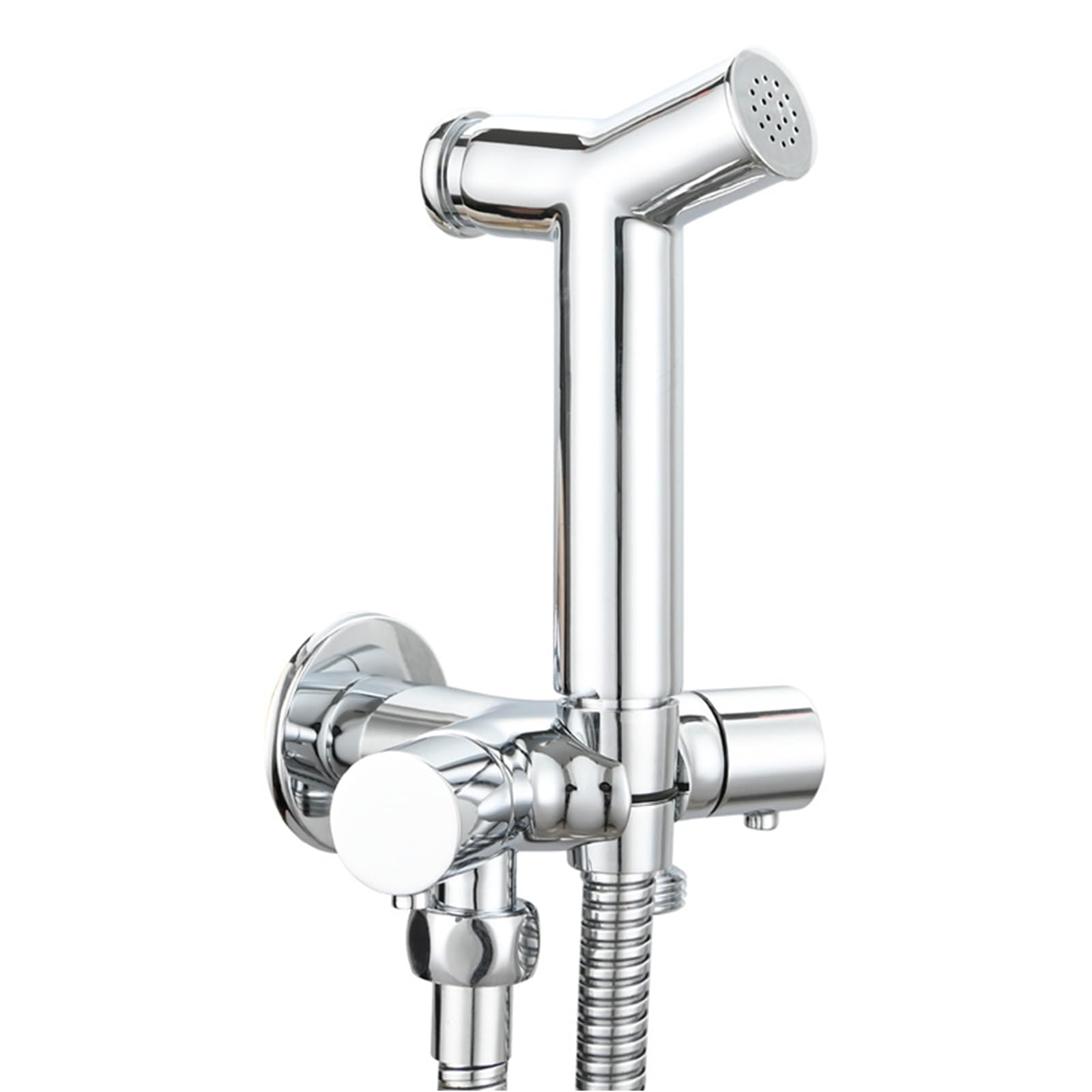 Hand-Bidet-Sprüher für die Toilette mit Wasserdruckkontrolle, Messing-Aufsatzset für Damenhygiene, Haustier, Stoff, Windel (Chrom)