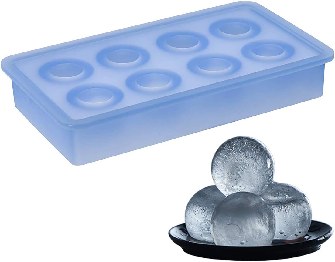 LURCH Germany Silicone Ice Cube Tray Ice Ball Mold ø 1.2 Inch / 3.3 cm - Blue