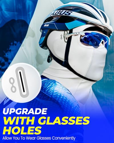 Image of Balaclava Face Mask with Glasses Holes for Men Women Summer Cooling Shiesty Mask Sun UV Protection for Motorcycle Work Ski