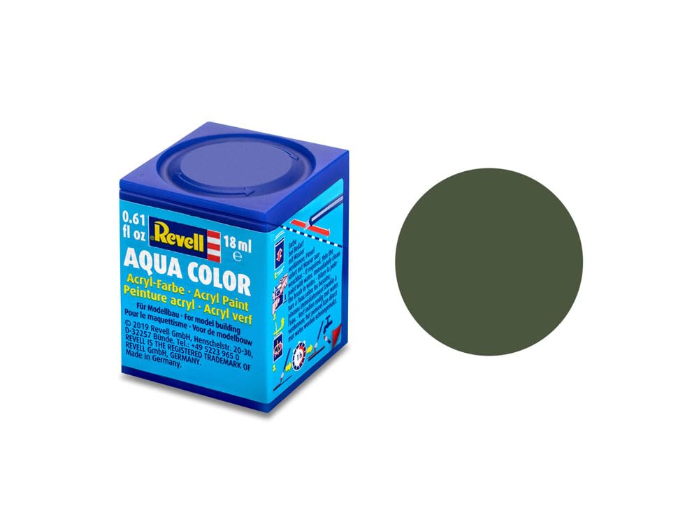 Revell - Su Bazlı Maket Boyası Bronz Yeşil Mat 18 Ml (36165)