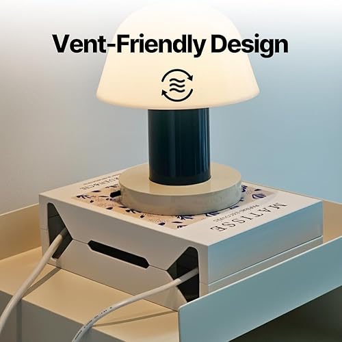 Miniatura 3 de Caja organizadora de cables decorativa con forma de libro, caja organizadora de cables expandible con cierre magnético para el hogar y la oficina