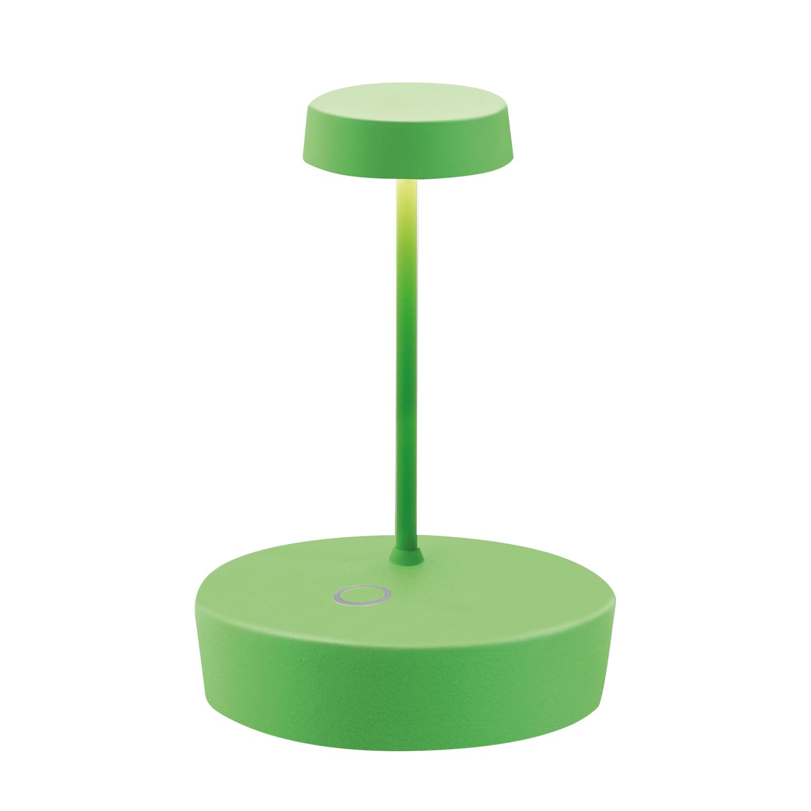 Zafferano, Lámpara Swap Mini, Lámpara de Mesa Recargable e Inalámbrica con Control Táctil, Adecuada para Interior y Exterior, Atenuador, 2700 K, Altura 14,8 cm, Color Verde Manzana