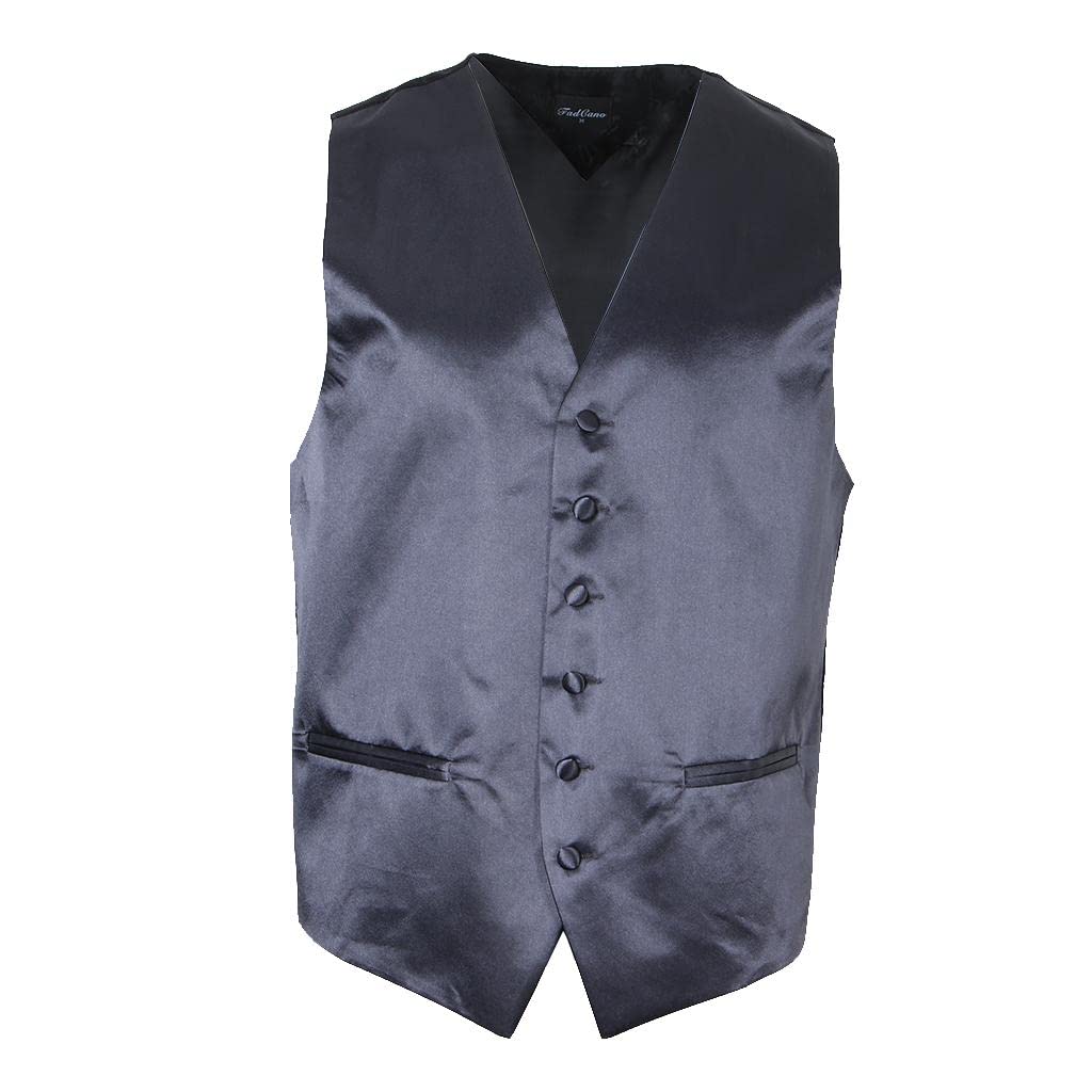 calandis CALANDIS™ Men's Formal Slim Fit Suit Vest Business Solid Tuxedo Waistcoat XL Gray | Coats & Jackets | Mens Clothing-picture-24