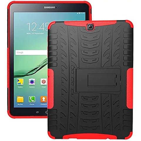 XITODA Galaxy Tab S2 9.7 Case, Tough Rugged ShockProof Hybrid Kickstand Protection Back Cover Case With Stand for Samsung Galaxy Tab S2 9.7 Inch SM-T810 T815 T813 T819 Tablet - Red Cover