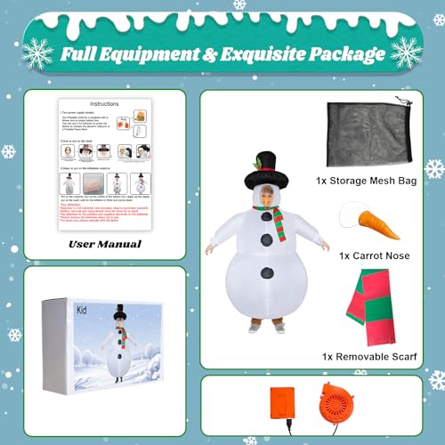 Disfraz Inflable de Muñeco de Nieve para Navidad y Fiesta miniatura 5