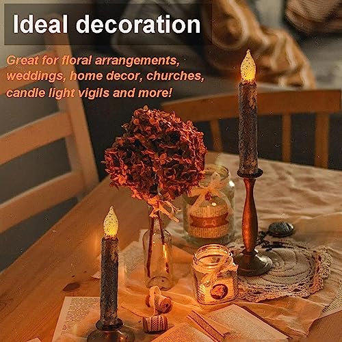 Velas primitivas que funcionan con pilas sin humo para decoración 5