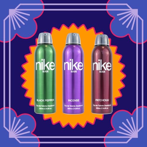 Image of Nike Unisex Black Pepper + Incense + Patchouli Deodorant Spray For Man - Pack Of 3 (200Ml Each)