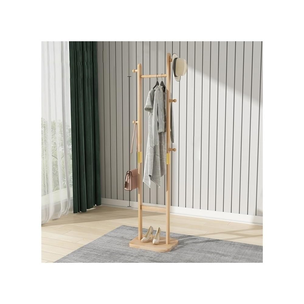 AILIUXIAOYAN Coat Rack Indoor Corner Coat Rack Floor Bedroom Solid Wood Wardrobe Corner Hanger Living Room Clothes Rack(Wood Color)