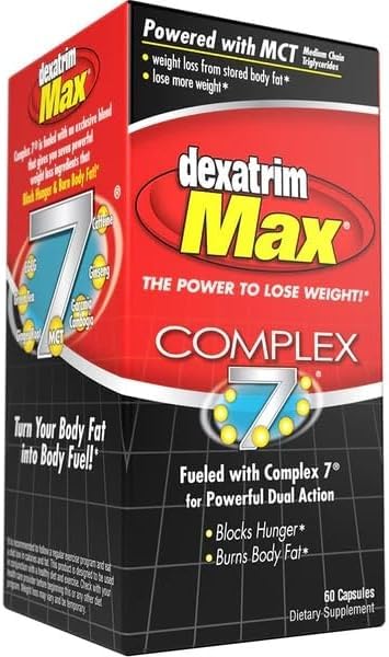 ILIOS Dexatrim Max Complex-7 | Diet Pills to Lose Weight - 7 Powerful Ingredients to Reduce Hunger & Body Fat, Fat Burner Supplements, Weight Loss Pills for Women & Men, 1 Pack w/ 60 Capsules