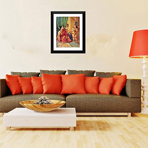 Image of Tallenge - Raja Ravi Varma Painting - Yashoda With Krishna Vishwaroop Darshan - Oleograph Print - Large Framed Print (21x 30 inches)
