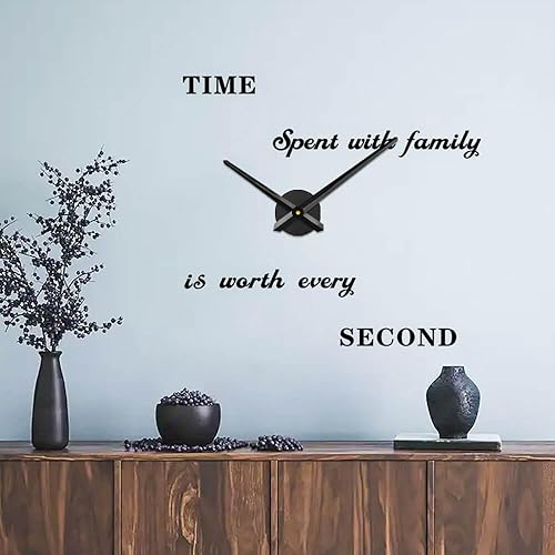 Miniatura 7 de VANGOLD Reloj de pared grande con agujas de reloj 3D DIY, mecanismo y adhesivo de pared para decoración de oficina en casa