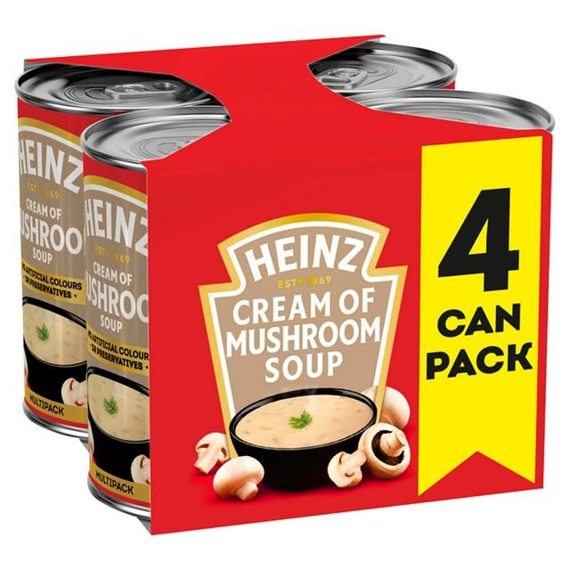 Cream of Mushroom Soup 400g X 6 Pack Low Fat Vegetarian No Artificial Colours or Preservatives