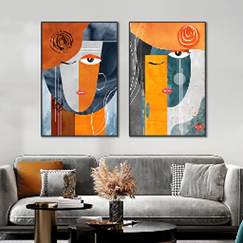 Peinture Visage Femme Abstrait Grand Format 70x100cm pour Habiller un Mur de Salon
