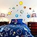 Decowall DS8-1307 Planets in The Space Kids Wall Decals Wall Stickers Peel and Stick Removable Wall Stickers for Kids Nursery Bedroom Living Room