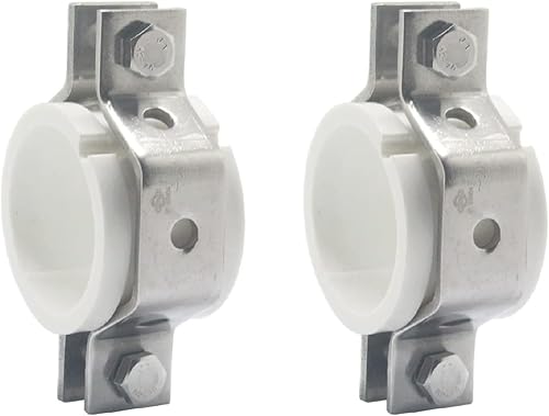 Miniatura 4 de QiiMii Percha de tubo hexagonal de acero inoxidable SS304 de 2 pulgadas con cojín, soporte de tubo ajustable, abrazadera de tubo con inserto de PVC,