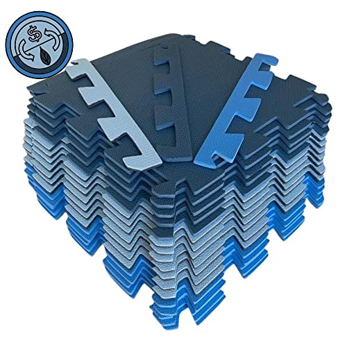 Kit 20 Tatames 50x50x10mm Economico (Tons de Azul)