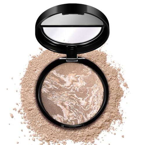 Image of Baked Luminous Pressed Powder-Glow-Infused Foundation,Highlighter & Setting Powder in One-Color-Correcting,Oil-Control,Long-Lasting Coverage for All Skin Tones 05