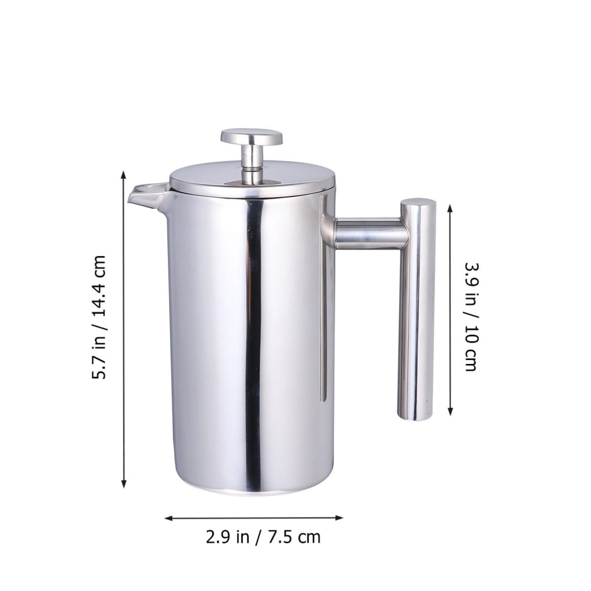 jojofuny Cafetière à Piston Filtre Intégré en Acier Inoxydable Double Paroi Isolante 350ml Design Moderne Portable pour Camping et Voyage