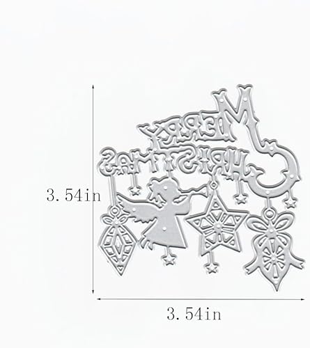 Miniatura 2 de Metal Feliz Navidad Ángel Regalo Pequeñas Campanas Troqueladas Troquelado Troquelado Plantillas de Plantillas en Relieve Plantilla Molde para Hacer
