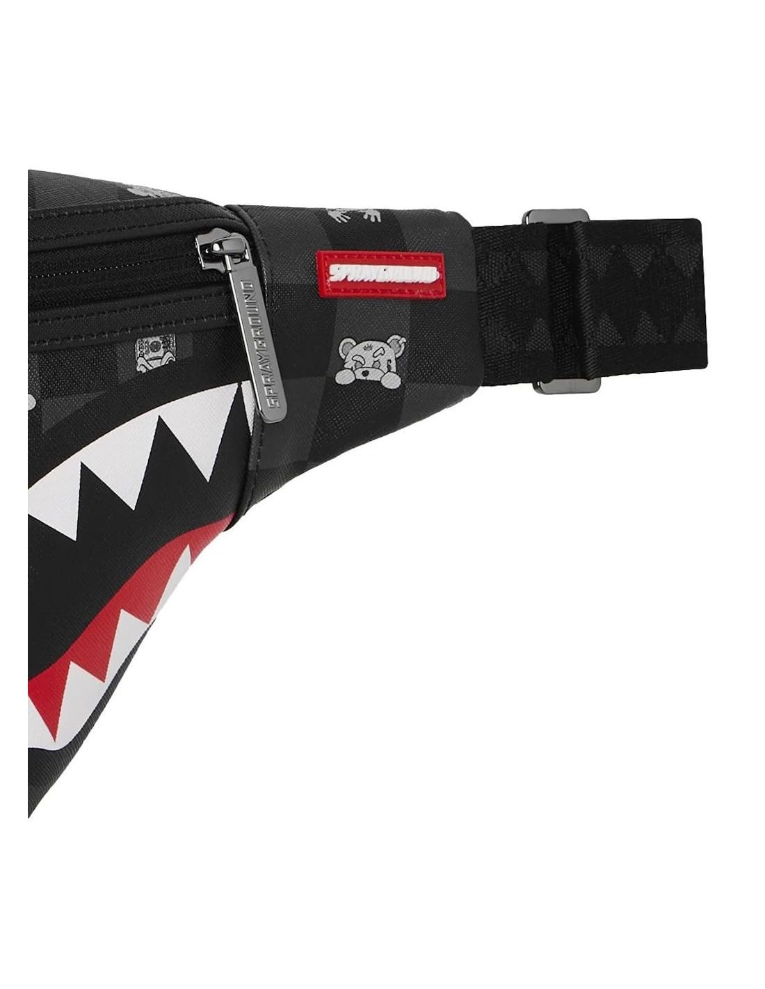 SPRAYGROUND Marsupio GRAY PEEKING CHARACTER CHECK SAVVY CROSSBODY