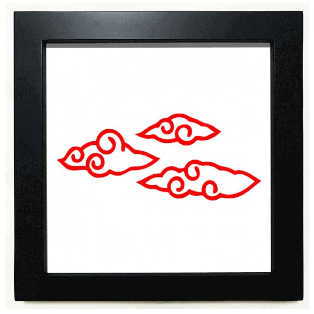 Clouds Flowers Imply Country Black Square Frame Picture Wall Tabletop