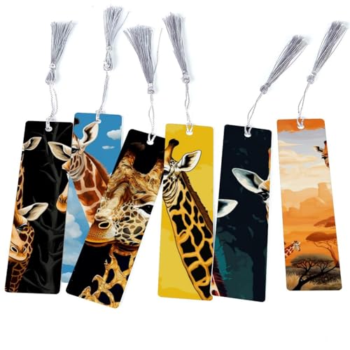 Marque-pages girafe lot de 6 signets fantaisie lecture cadeau liseur