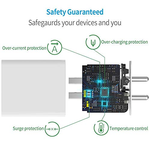 Image of Dual Port Charger for Vivo Y21T / Y 21 T Charger Original Adapter Like Wall Charger | Mobile Charger | Fast Charger | Android USB Charger With 1 Meter USB Type C Charging Data Cable (3.4 Amp, 2-Port, TED13, White)