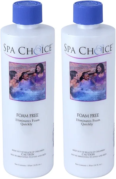 SpaChoice 1-Pint 2-Pack Premium Foam Free Hot Tub Anti-Foam, Made in USA