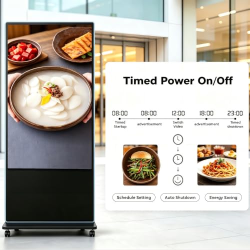 Image of 65 Inch Digital Signage Display Kiosk, Android Digital Display Board Build-in IPS 4K Touchscreen with CMS Software for Image & Video Playback, HDMI /USB /Wi-Fi Input & Mobile App Control