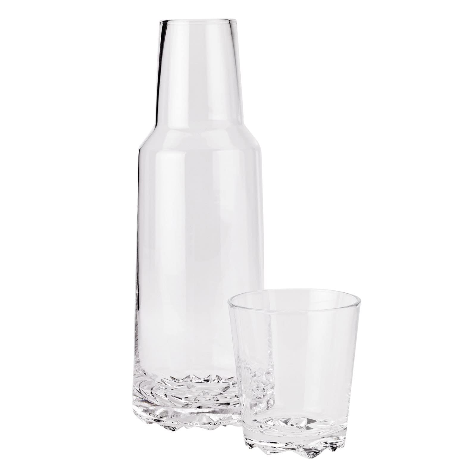 Stelton Carafe Glacier con Vaso para Beber, Jarra de Agua, Jarra, Vidrio Transparente 1 L