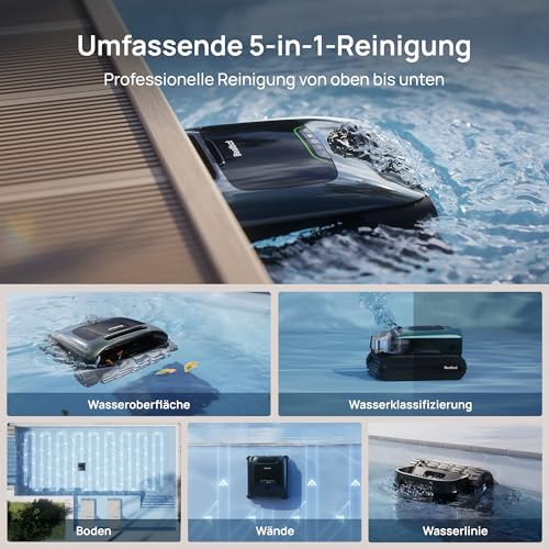 Beatbot AquaSense 2 Pro Poolroboter Set mit Klärmittel-Satz, Poolsauger Design für Reinigung Boden, Wand, Oberflächen und klärt Wasser, Schwebt nach Reinigung auf Wasseroberfläche – Bild 3