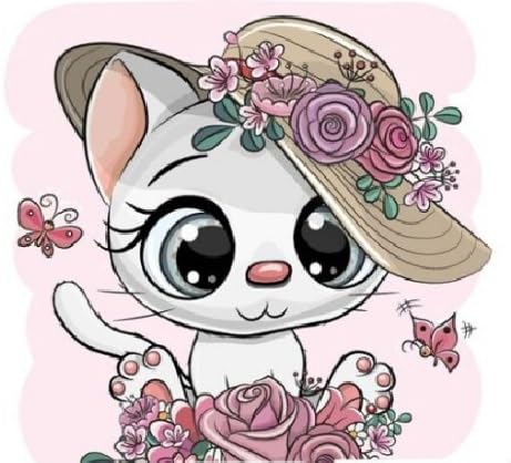 Set of 2 Paper LUNCH Decoupage Napkins KITTEN w/HAT CARTOON For Needlework Perfect For Birthday Holiday Wedding Cocktail Projects Premium Quality Exquisite Designs