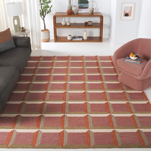 Image of Hand Tufted Wool Carpets Anti Shedding Rug Modern Carpets for Living Room Size 8x10 Feet