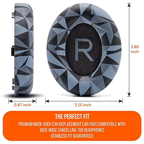 Image of WC Wicked Cushions Upgraded Replacement Ear Pads for Bose 700 Noise Cancelling Headphones (NC700) - Softer PU Leather, Luxurious Memory Foam, Added Thickness, Extra Durable Ear Cushions | (Geo Grey)