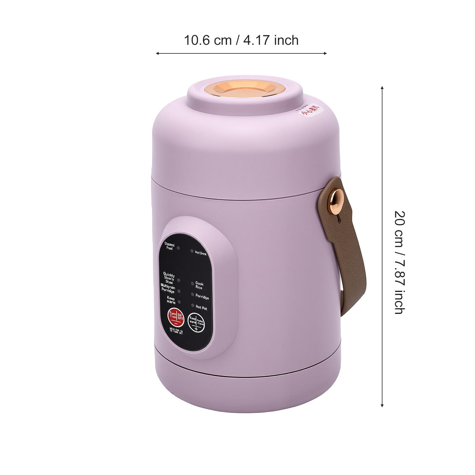 Mini Cuociriso da 800 Ml, Piccola Pentola, Timer 12 Ore (Spina