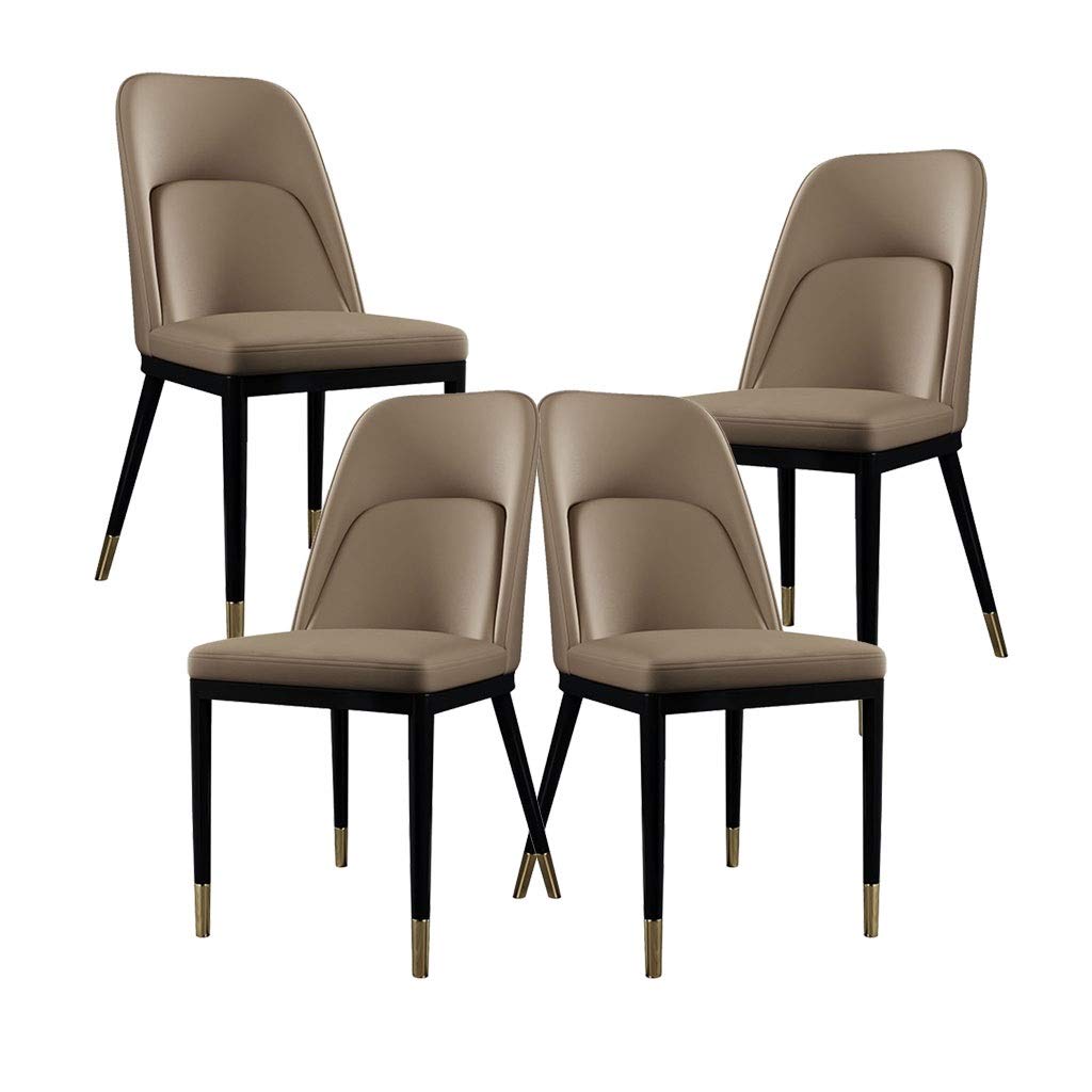 SJIALEN 4pcs Metal Legs Living Room Chair,with Non-Slip Feet for Dining and Living Room Chairs Reception Chair Kitchen Chair (Color : Off-White)