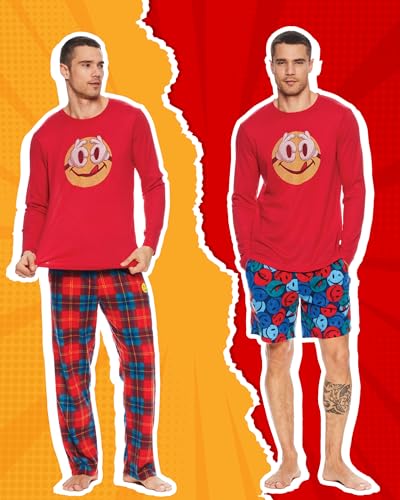 JOE BOXER Men's Moisture-Wicking 3-Pack Sleepwear Set in a Gift Box: Pajama Pants, Sleep Shorts, Long-Sleeve Crew Tee3