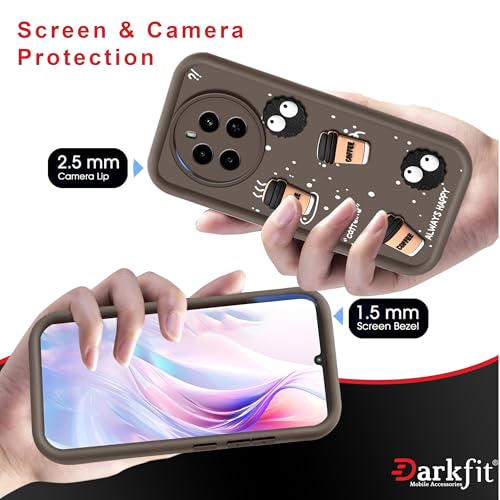 Image of Back Case Cover Compatible with Realme P1 Pro 5G | Cute Fun Cartoon Ball 3D Coffee Silicone Case | Body Protection | Camera Protection | Shock Proof | Color Brown | Pack of 1