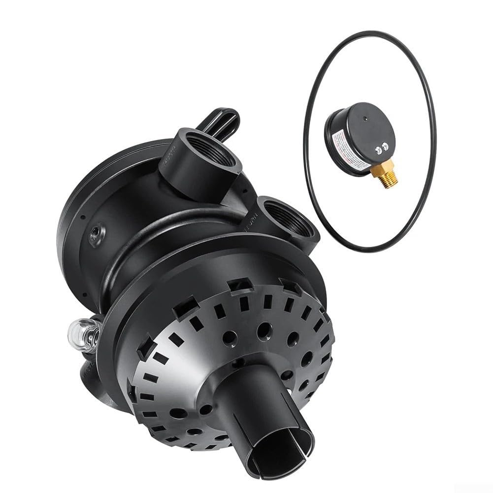 Filtro de Arena para Piscina, válvula multipuerto para Hayward SP0714T para Variflo XL Montaje Superior 1.5 Pulgadas 7 vías Mango de Control Negro