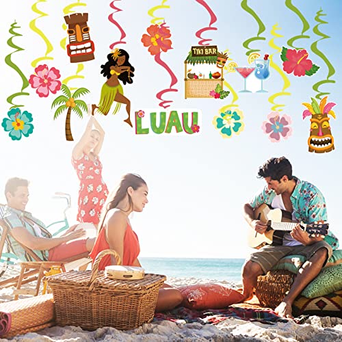 Hawaiian-Luau Tropical Party Decorations Streamers -30Pcs Aloha Hanging Swirl Ceiling Decor,Summer Pool Beach Birthday Baby Shower Bachelorette Banner Supplies Hugtmr #TOP5