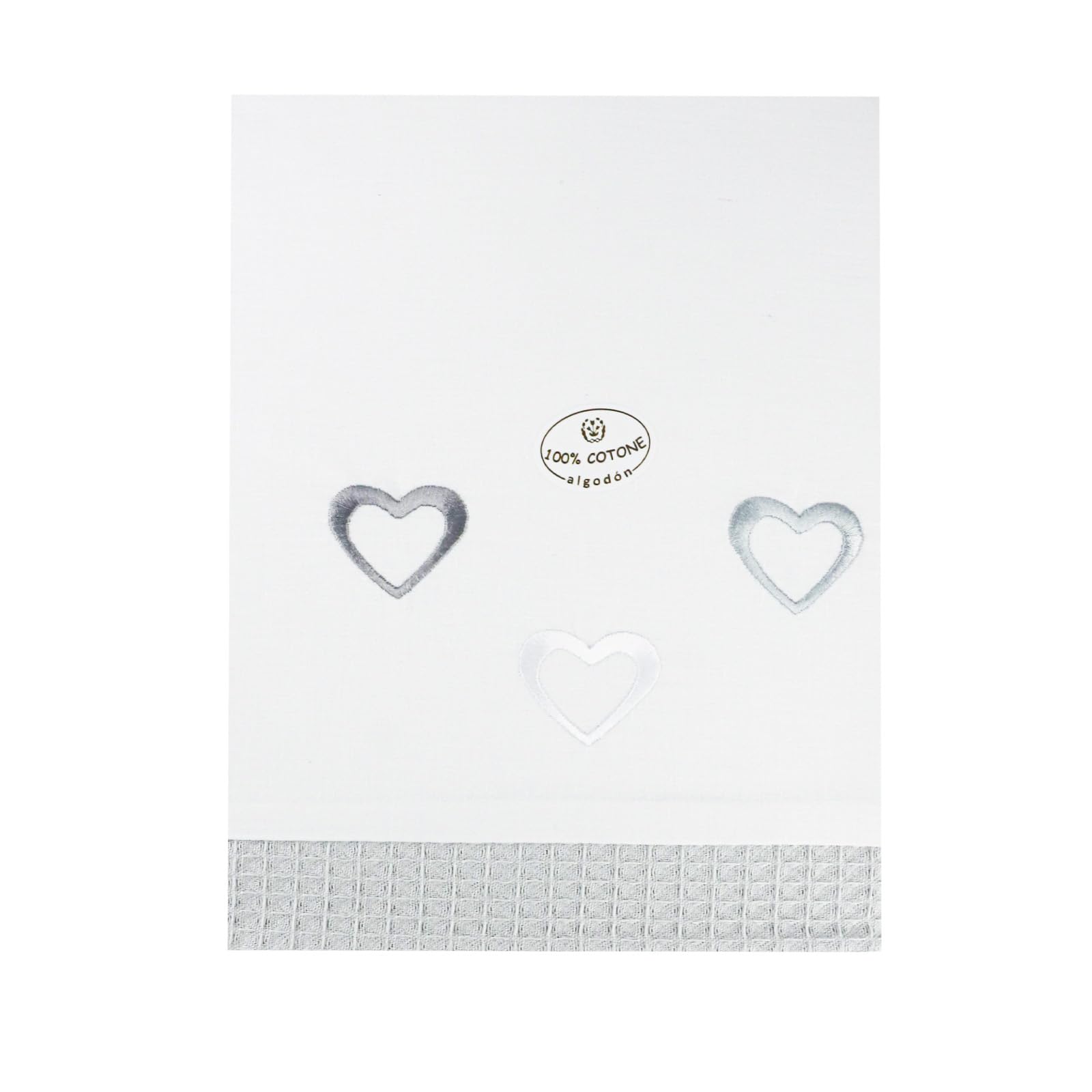 various Set Lenzuola Lettino Neonato 60x120 cm, 100% Cotone Extra Morbido, Include Lenzuolo con Angoli, Lenzuolo Sopra e Federa, Biancheria Letto Bambino Traspirante Happy Love Colore BCO/Grigio