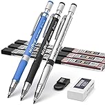 Nicpro 11 PCS Colors 2mm Mechanical Pencil Set, 3 PCS Carpenter Drafting Pencil 2.0 mm for Art Drawing Writing Sketching Construction with 6 Tube Pre-Sharpen 2B & Color Refill, Eraser, Sharpener